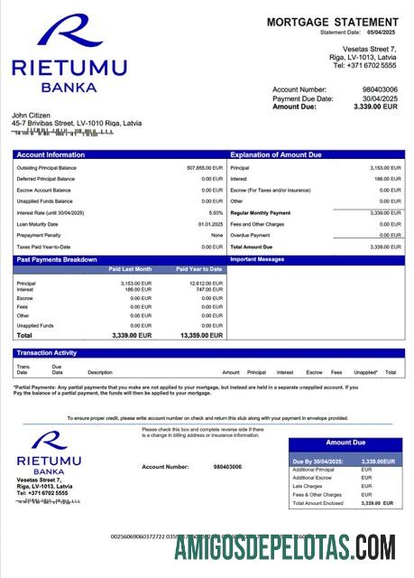 para download Letônia Rietumu Banka Declaração de hipoteca Word e modelo PDF
